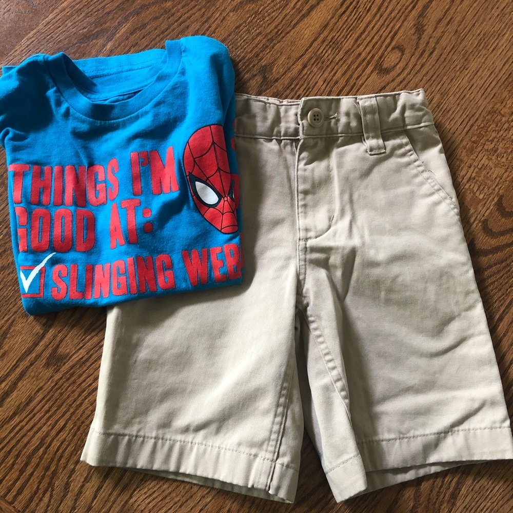 Set of 2-Spider-Man tshirt & old navy shorts
